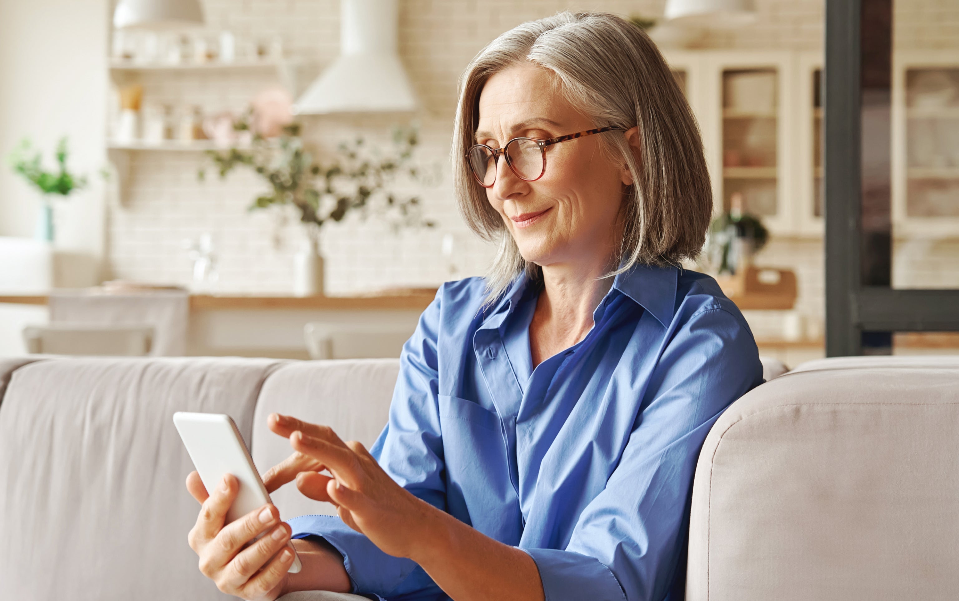 A woman orders her medication online