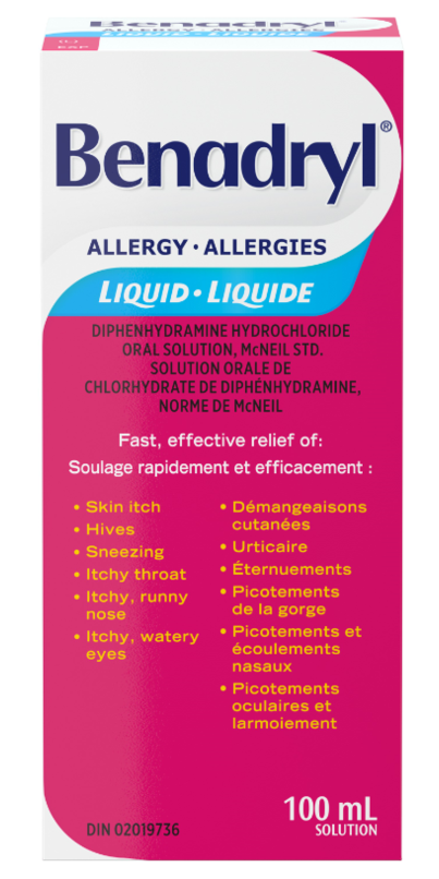 Benadryl Allergy Liquid Elixir 12.5mg/ 5ml