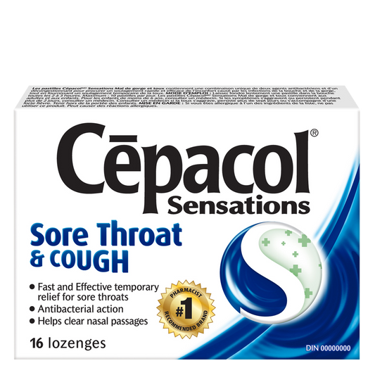 Cepacol Sensations pastilles contre le mal de gorge et toux