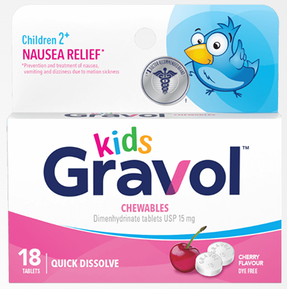 Gravol Kids Chewable 15mg - Cherry